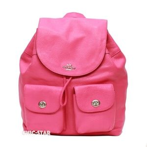 COPY - Coach  Billie in Pebble Leather Backpack- Bright Fuchsia